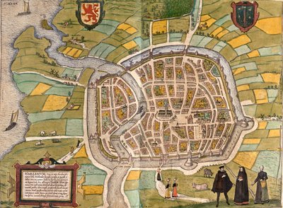 Haarlem, Netherlands door Georg and Hogenberg Franz (1535 90) Braun