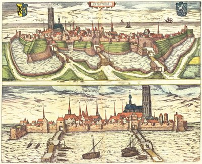 Harderwijk, Netherlands, Holland door Georg and Hogenberg Franz (1535 90) Braun