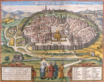 Jeruzalem, Israël door Georg and Hogenberg Franz (1535 90) Braun