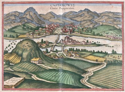 Kostajnica, Kroatië (gravure) door Georg Braun and Hogenberg Franz