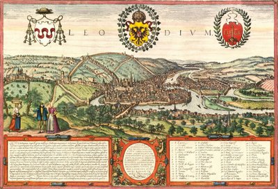 Luik, België door Georg and Hogenberg Franz (1535 90) Braun