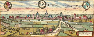 Lippe, Duitsland door Georg and Hogenberg Franz (1535 90) Braun