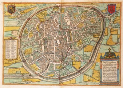 Kaart van Brussel uit Civitates Orbis Terrarum door Georg Braun door Georg Braun and Hogenberg Franz