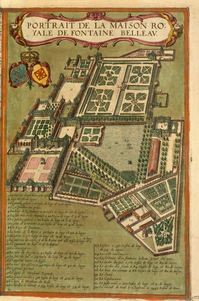 Kaart van kasteel Fontainebleau uit Civitates Orbis Terrarum door Georg Braun door Georg Braun and Hogenberg Franz