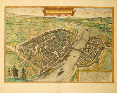 Kaart van Frankfurt uit Civitates Orbis Terrarum door Georg Braun door Georg Braun and Hogenberg Franz