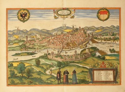 Kaart van Halle an der Saale uit Civitates Orbis Terrarum door Georg Braun door Georg Braun and Hogenberg Franz