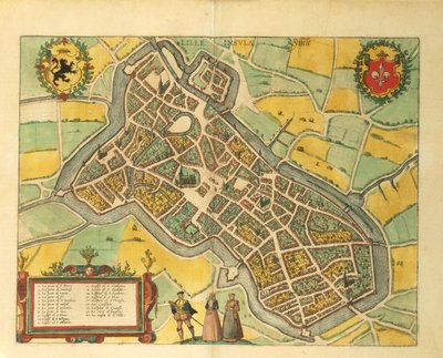 Kaart van Lille uit Civitates Orbis Terrarum door Georg Braun door Georg Braun and Hogenberg Franz