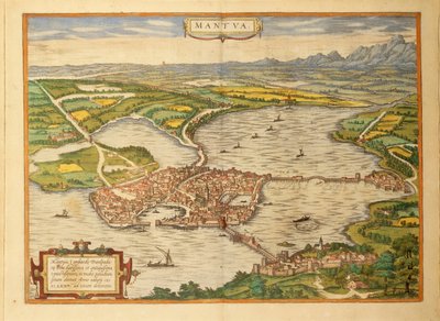 Kaart van Mantua uit Civitates Orbis Terrarum door Georg Braun door Georg Braun and Hogenberg Franz