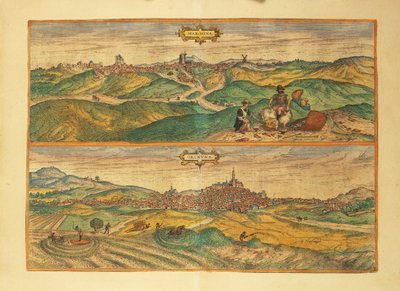 Kaart van Marchena en Osuna uit Civitates Orbis Terrarum door Georg Braun and Hogenberg Franz