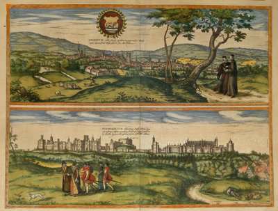 Kaart van Windsor en Oxford uit Civitates Orbis Terrarum door Georg Braun door Georg Braun and Hogenberg Franz