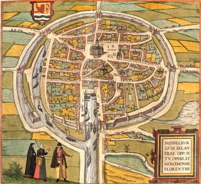 Middelburg, Netherlands door Georg and Hogenberg Franz (1535 90) Braun
