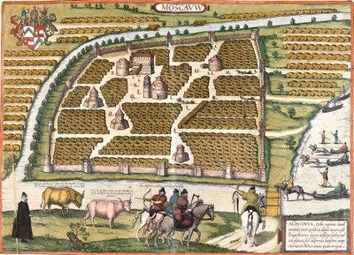 Moskou, Rusland door Georg and Hogenberg Franz (1535 90) Braun