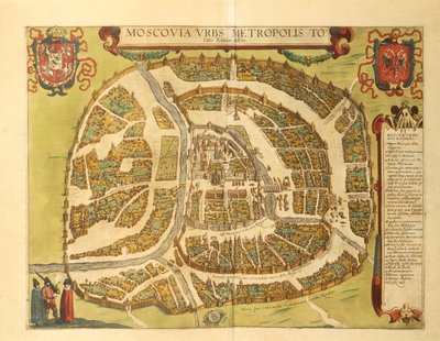 Moskou uit Civitates Orbis Terrarum door Georg Braun and Hogenberg Franz