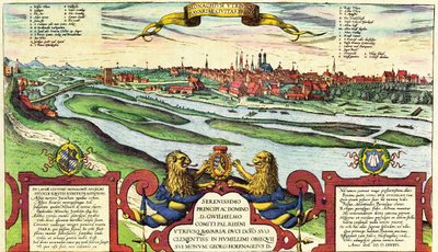 München, Munchen, Duitsland door Georg and Hogenberg Franz (1535 90) Braun