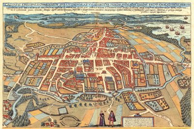 Odense, Denemarken door Georg and Hogenberg Franz (1535 90) Braun