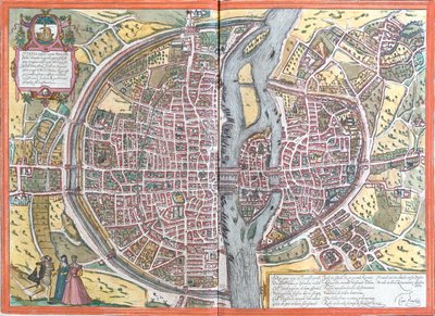 Parijs, Frankrijk door Georg and Hogenberg Franz (1535 90) Braun