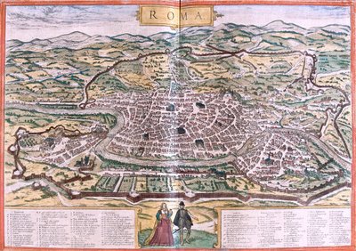 Rome, Italië door Georg and Hogenberg Franz (1535 90) Braun