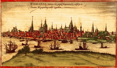 Rostock, Duitsland door Georg and Hogenberg Franz (1535 90) Braun
