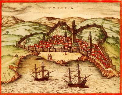 Safi, Marokko door Georg and Hogenberg Franz (1535 90) Braun