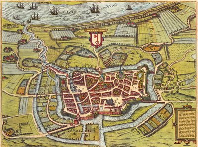 Stade, Hamburg, Duitsland door Georg and Hogenberg Franz (1535 90) Braun