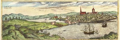 Stockholm, Zweden door Georg and Hogenberg Franz (1535 90) Braun