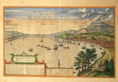 De Straat van Messina uit Civitates Orbis Terrarum door Georg Braun door Georg Braun and Hogenberg Franz