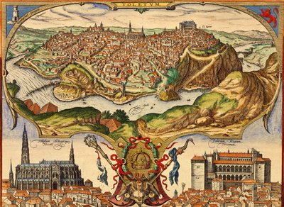 Toledo, Spanje door Georg and Hogenberg Franz (1535 90) Braun