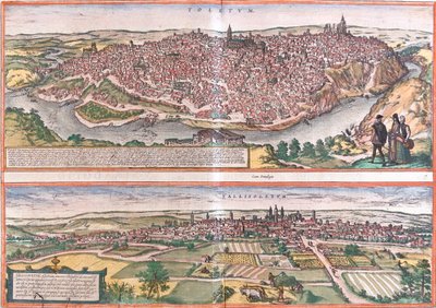 Toledo, Valladolid, Spanje door Georg and Hogenberg Franz (1535 90) Braun