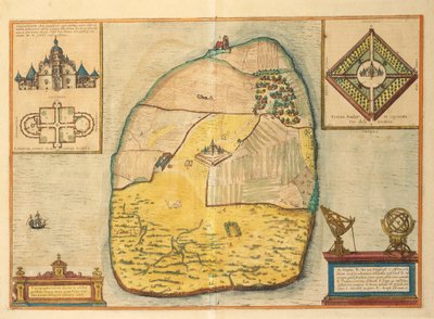 Uranienborg uit Civitates Orbis Terrarum door Georg Braun and Hogenberg Franz