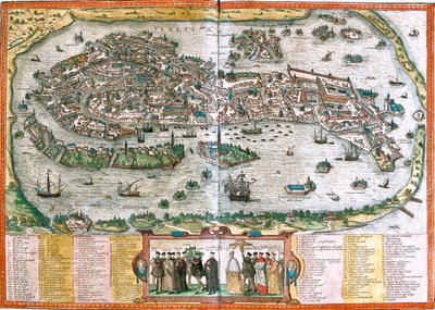 Venetië, Italië door Georg and Hogenberg Franz (1535 90) Braun