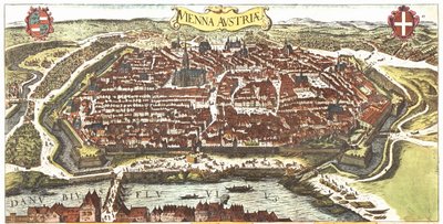 Wenen, Oostenrijk door Georg and Hogenberg Franz (1535 90) Braun