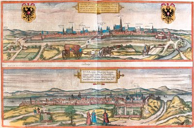 Wenen, Boedapest, Oostenrijk, Hongarije door Georg and Hogenberg Franz (1535 90) Braun