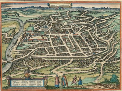 Vilnius, Vilna, Litouwen door Georg and Hogenberg Franz (1535 90) Braun
