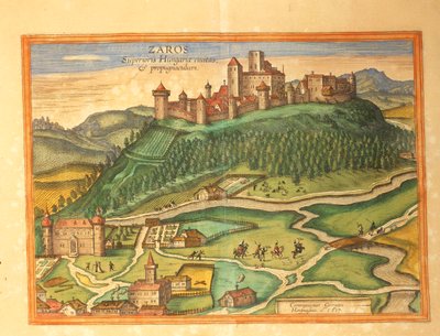 Zaros, Kreta uit Civitates Orbis Terrarum door Georg Braun door Georg Braun and Hogenberg Franz