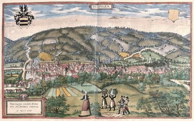 Büdingen (Hessen), Duitsland (gravure) door Georg Braun and Hogenberg Franz