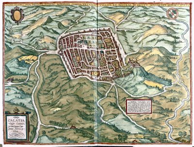 Caiazzo (provincie Caserta), Italië door Georg Braun and Hogenberg Franz