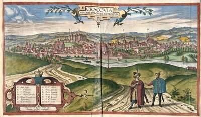 Krakau, Polen (gravure) door Georg Braun and Hogenberg Franz
