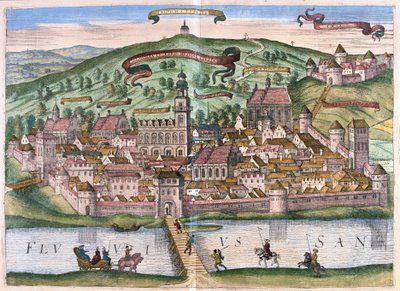Przemysl, Polen (gravure) door Georg Braun and Hogenberg Franz