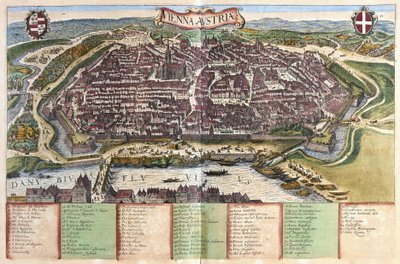 Wenen, Oostenrijk (gravure) door Georg Braun and Hogenberg Franz