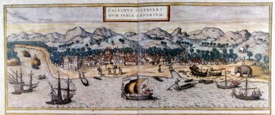 Uitzicht op Kozhikode of Calicut in India uit de Atlas 