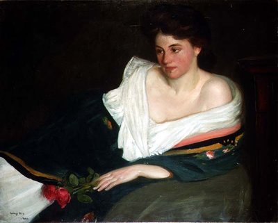 Portret van een dame op een sofa door George Charles Aid