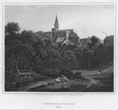 Dumfermling Abdij, Fifeshire door George (after) Arnald
