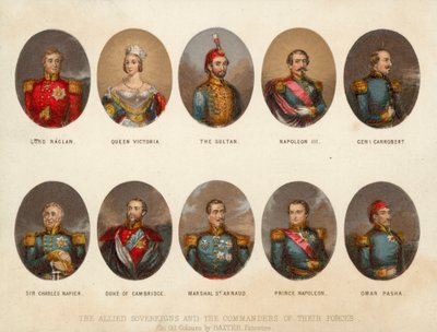 Geallieerde vorsten en militaire bevelhebbers van de Krimoorlog door George (after) Baxter