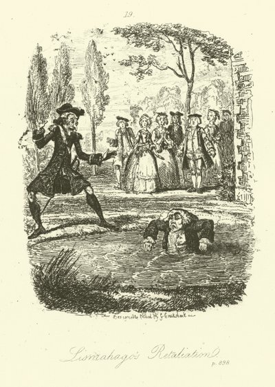 Illustratie voor Humphry Clinker door Tobias Smollett (gravure) door George (after) Cruikshank