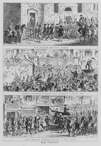 Illustratie voor Jack Sheppard door George (after) Cruikshank
