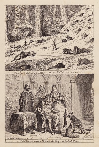 De Gelaarsde Kat door George (after) Cruikshank