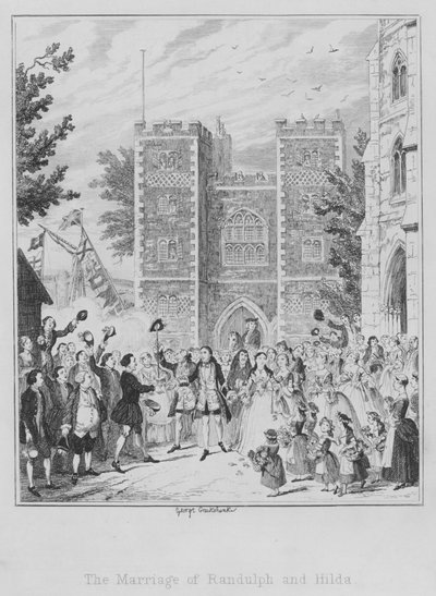 Het huwelijk van Randulph en Hilda door George (after) Cruikshank