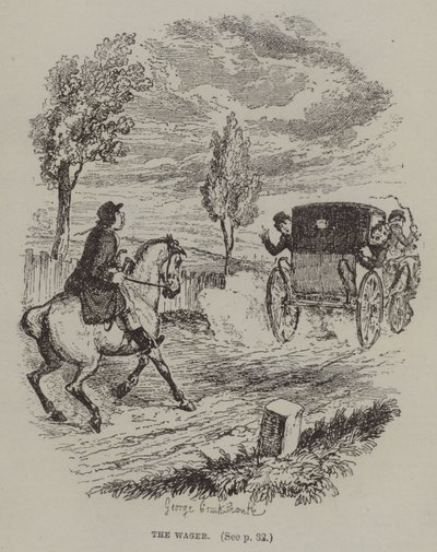 De weddenschap door George (after) Cruikshank
