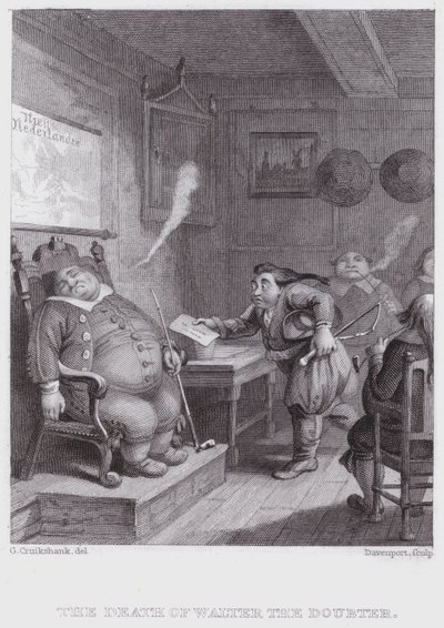 De dood van Walter de Twijfelaar door George (after) Cruikshank