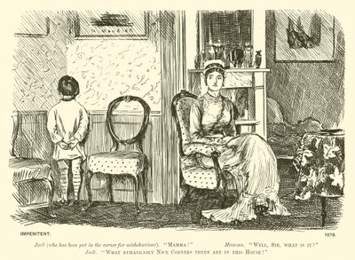 Onboetvaardig (gravure) door George (after) Du Maurier